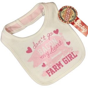 Farm Girl Brand Don’t Go Bacon My Heart Pink Pig Bib